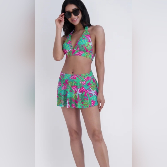 Stella Parker Collection Tropical Pink and Green  Bikini Set Women's Sz XL - Picture 1 of 9